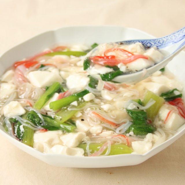 小松菜と豆腐のくずし煮